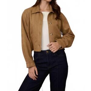 NEW THE WORKSHOP STUDIO suede jacket in camel